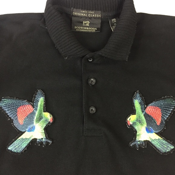 Scotch & Soda Embroidered Parrot Bird Polo Shirt - Picture 6 of 9